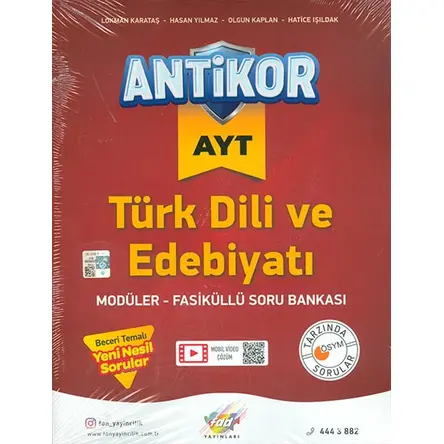 AYT Türk Dili ve Edebiyatı Antikor Soru Bankası Fdd Yayınları