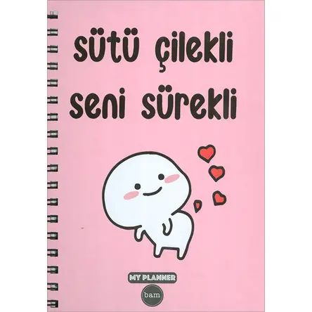 BAM Sütü Çilekli Seni Sürekli Tasarımlı Konuşan My Planner Ajanda (1151)