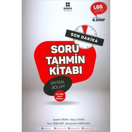 Başka 8.Sınıf LGS Sayısal Bölüm Soru Tahmin Kitabı