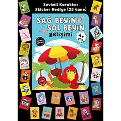 Stickerlı 4+ Yaş Sağ Beyin Sol Beyin Gelişim - Pedagog Afife Çoruk - Beyaz Panda Yayınları