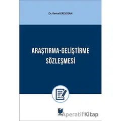 Araştırma - Geliştirme Sözleşmesi - Kemal Erdoğan - Adalet Yayınevi