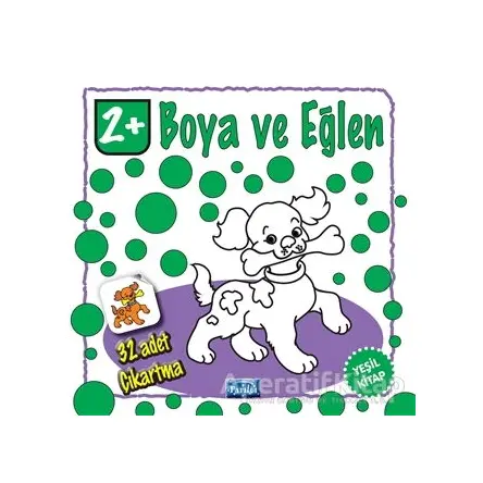 Boya ve Eğlen - Yeşil Kitap - 32 Adet Çıkartma - Kolektif - Parıltı Yayınları