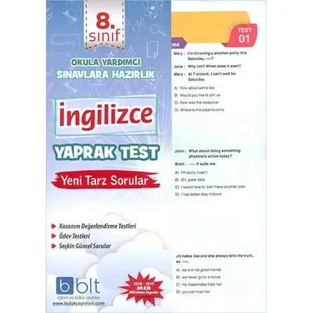 Bulut 8.Sınıf İngilizce Yaprak Test