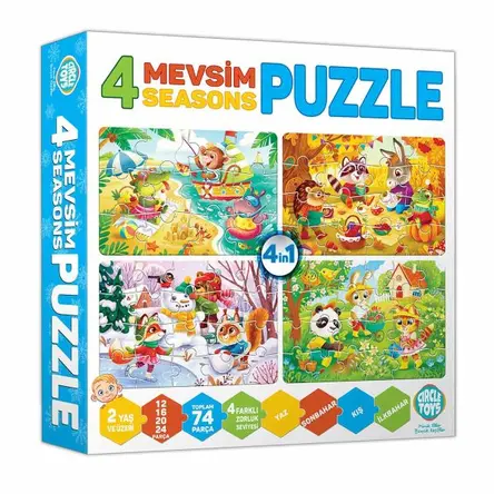 Circle Toys 12 16 20 24 Parça Puzzle 4 Mevsim