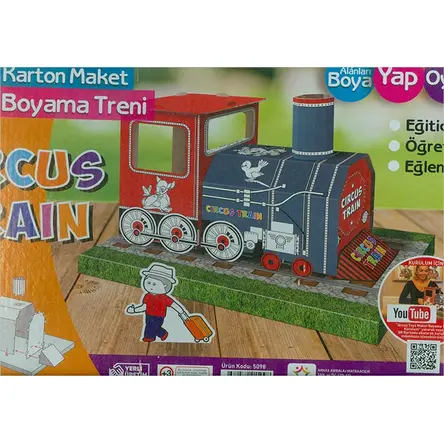 Circus Train 3D Karton Maket Boyama Evi Arnas Toys