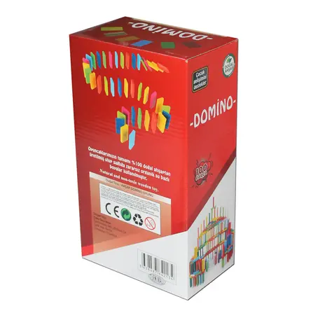 Civil Toys 100 Parça Doğal Ahşap Domino