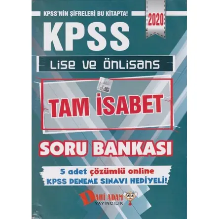 Dahi Adam KPSS Lise ve Ön Lisans Genel Yetenek Genel Kültür Soru Bankası 2020