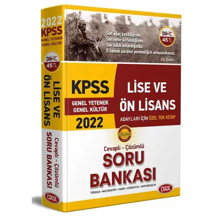 Data 2022 KPSS Lise ve Ön Lisans Cevaplı Çözümlü Soru Bankası