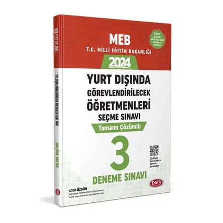 Data 2024 MEB Yurt Dışında Görevlendirilecek Öğretmenleri Seçme Sınavı Çözümlü 3 Deneme Sınavı