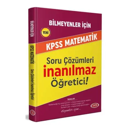 Data Bilmeyenler İçin KPSS Matematik