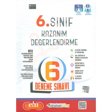 DenemeBank 6.Sınıf Kazanım Değerlendirme 6 Deneme Sınavı