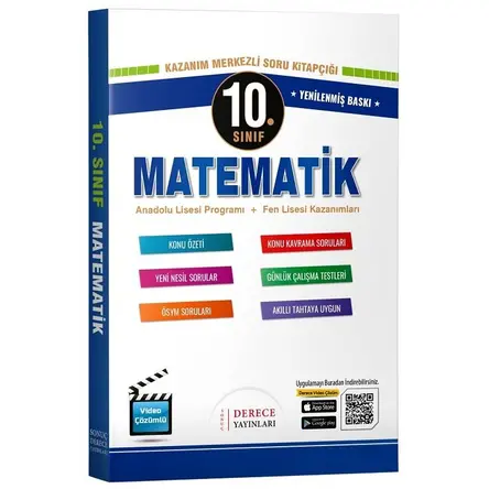 Derece 10. Sınıf Matematik Kazanım Merkezli Soru Kitapçığı Modüler Set