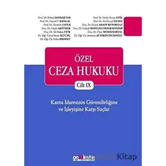 Özel Ceza Hukuku Cilt 9 - Pınar Memiş Kartal - On İki Levha Yayınları