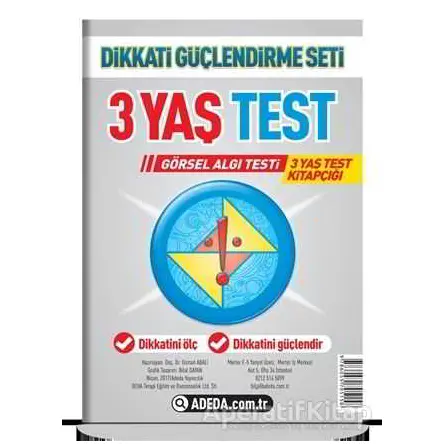 Dikkati Güçlendirme Seti 3 Yaş Test - Osman Abalı - Adeda Yayınları