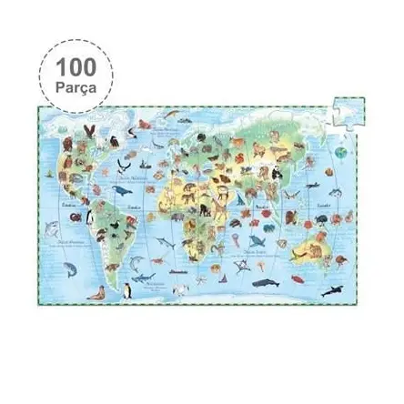 Djeco Klasik Puzzle 100 Parça WorldS Animals