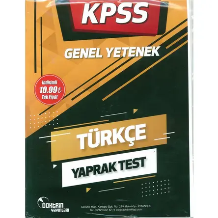 Doktrin 2022 KPSS Türkçe Yaprak Test