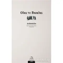 Oluş ve Bozuluş - Aristoteles - Pinhan Yayıncılık