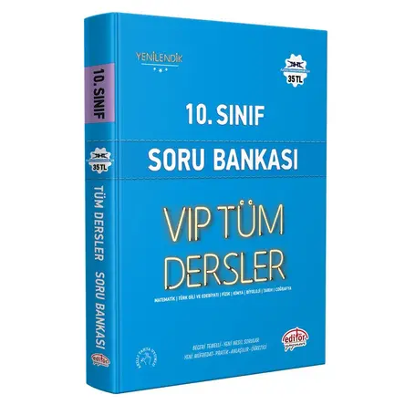 Editör 10. Sınıf VIP Tüm Dersler Soru Bankası Mavi Kitap