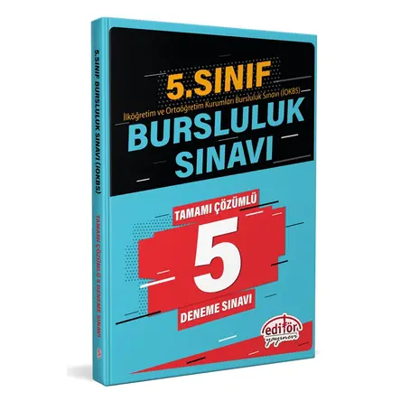 Editör 5. Sınıf Bursluluk Sınavı Çözümlü 5 Deneme Sınavı