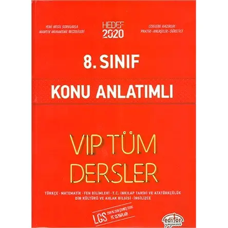 Editör 8.Sınıf Vip Tüm Dersler Konu Anlatımlı Hedef 2020