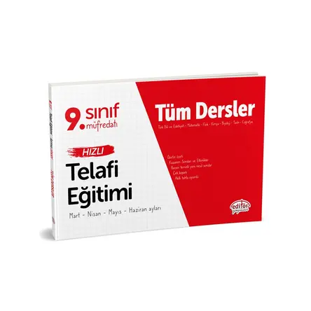 Editör 9.Sınıf Tüm Dersler Hızlı Telafi Eğitimi