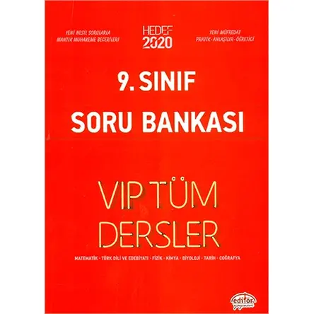 Editör 9.Sınıf Vip Tüm Dersler Soru Bankası Hedef 2020