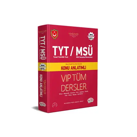 Editör TYT MSÜ Tüm Dersler VIP Konu Anlatımlı