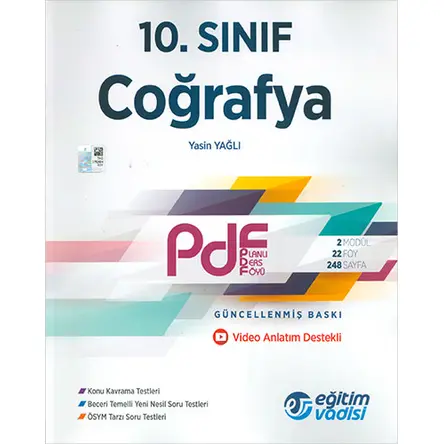 Eğitim Vadisi 10.Sınıf Coğrafya PDF Video Anlatım Destekli