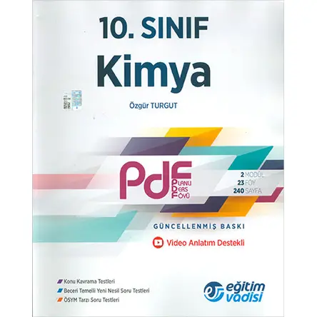 Eğitim Vadisi 10.Sınıf Kimya PDF Video Anlatım