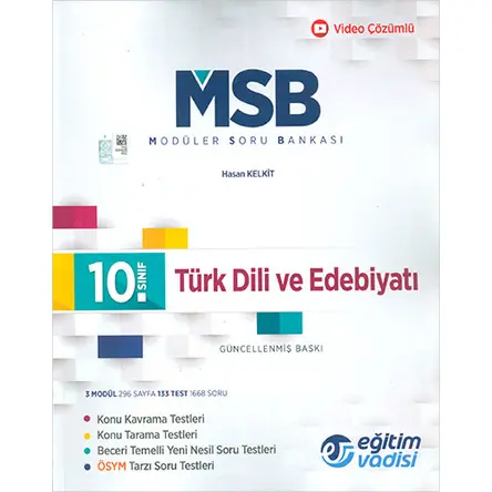 Eğitim Vadisi 10.Sınıf Türk Dili ve Edebiyatı MSB Modüler Soru Bankası