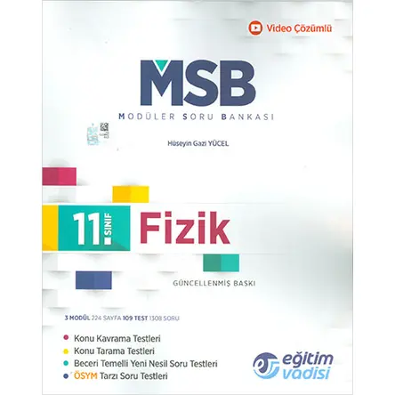 Eğitim Vadisi 11.Sınıf Fizik Güncel MSB Modüler Soru Bankası