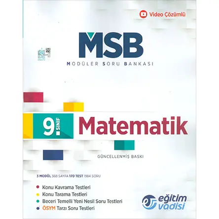 Eğitim Vadisi 9.Sınıf Matematik MSB Modüler Soru Bankası