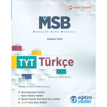 Eğitim Vadisi TYT Türkçe Modüler Soru Bankası Video Çözümlü