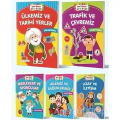 Boya Öğren Çıkartmalı Çocuk Kitapları (5 Kitap Takım) - Kolektif - Beyaz Balina Yayınları