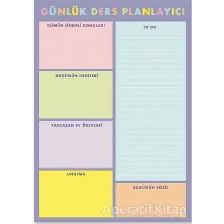 Günlük Ders Planlayıcı Bloknot - Kolektif - FAbooks