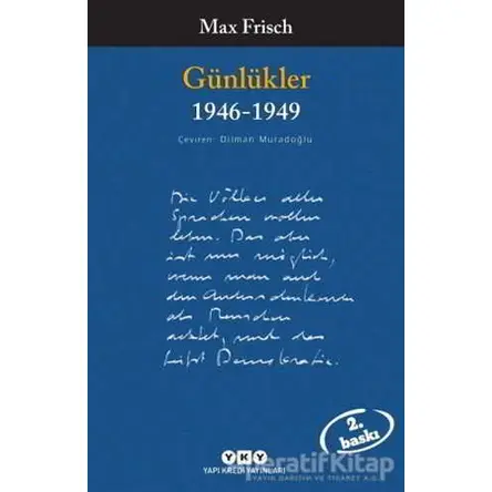 Günlükler 1946-1949 - Max Frisch - Yapı Kredi Yayınları