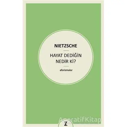 Hayat Dediğin Nedir ki? - Friedrich Wilhelm Nietzsche - Zeplin Kitap