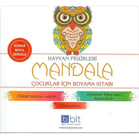 Hayvan Figürleri Mandala Çocuklar İçin Boyama Kitabı