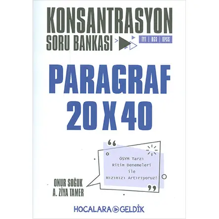 Hocalara Geldik Paragraf 20x40 Konsantrasyon Soru Bankası