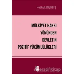 Mülkiyet Hakkı Yönünden Devletin Pozitif Yükümlülükleri - İsmail Emrah Perdecioğlu - Adalet Yayınevi