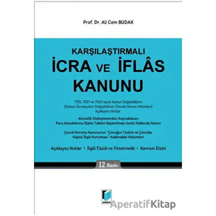 İcra ve İflas Kanunu - Ali Cem Budak - Adalet Yayınevi