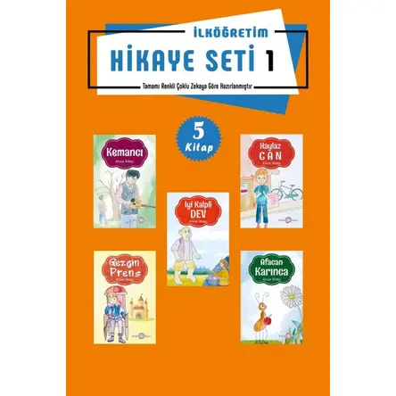 İlköğretim Hikaye Seti 1 - 5 Kitap - Afacan Dilekçi - Akıllı Zebra