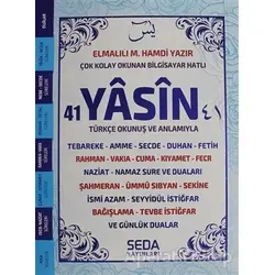 Çok Kolay Okunan Bilgisayar Hatlı 41 Yasin (Mavi, Kod: 193)