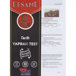 Açı 9. Sınıf Tarih Efsane Yaprak Test