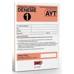 Yargı Yayınları AYT Türkiye Geneli Deneme 1