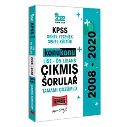 Yargı 2022 KPSS GY GK Lise Ön Lisans Konu Konu Çözümlü Çıkmış Sorular