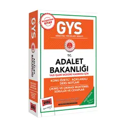 Yargı GYS Adalet Bakanlığı Yazı İşleri Müdürü Kadrosu İçin Konu Özetli Açıklamalı Ders Notları