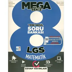 Cevap 2021 8. Sınıf LGS Matematik Yeni Nesil Soru Bankası Mega Sekiz