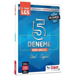 Sınav 8. Sınıf LGS Sözel-Sayısal Konu Analizli 5 Deneme
