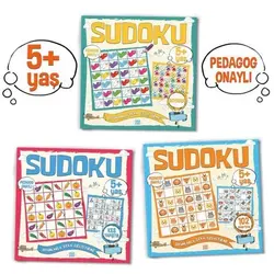Çocuklar İçin Sudoku Seti (5+ Yaş) (3 Kitap Takım) - Kolektif - Dokuz Çocuk